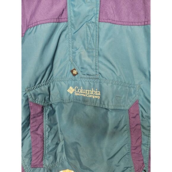 Vintage Columbia Blue Purple Colorblock Jacket Size M - Picture 8 of 10
